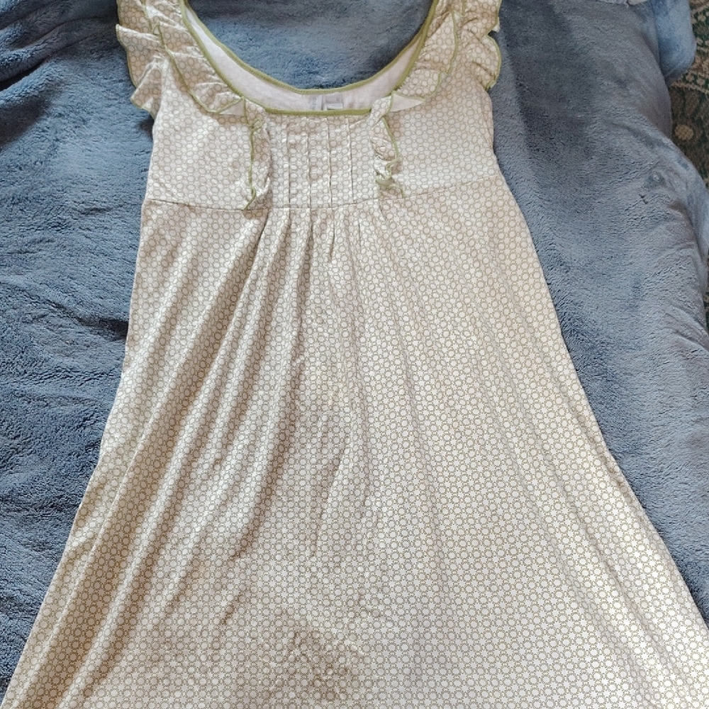 Old Navy Cream and Green Dress